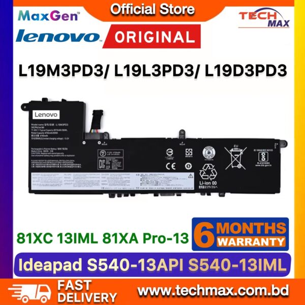 Original Lenovo L19M3PD3 L19L3PD3 Battery for IdeaPad S540-13API S540-13ARE S540-13IML S540-13ITL Laptop Battery