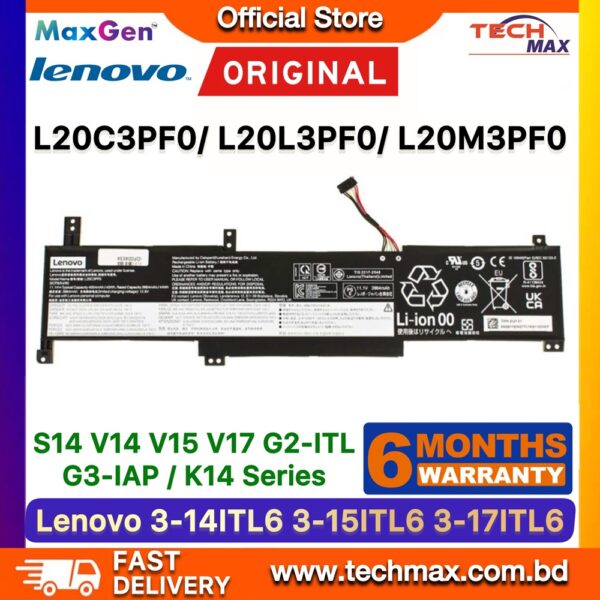 Original Lenovo L20C3PF0 L20M3PF0 Battery for IdeaPad 3-14ITL6 3-14ALC6 3-15ITL6 V14 G2-ITL Laptop Battery