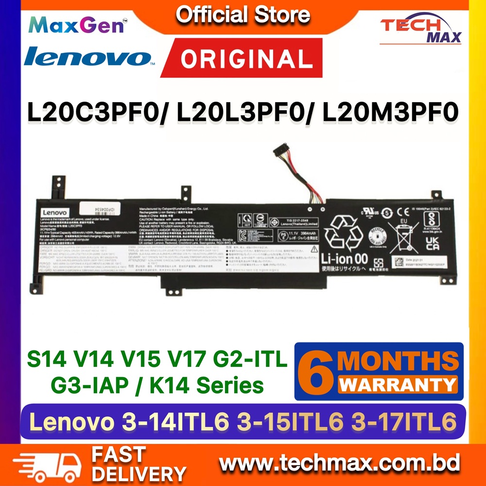 Original Lenovo L20C3PF0, L20M3PF0 Battery For Lenovo IdeaPad 3-14ITL6, 3-14ALC6, 3-14ABA7, 3-14ADA6, 3-14IAU7, 3-15ITL6, 3-15ALC6, 3-15ABA7, 3-15ADA6, 3-15IAU7, 3-17ITL6, 3-17ALC6, 3-17ABA7, 3-17ADA6, 3-17IAU7/ V14 G2-ITL, V14 G2-ALC, V14 G2-IJL, V14 G3-IAP, V14 G3-ABA, V14 G4, V15 G2-ITL, V15 G2-ALC, V15 G2-IJL, V15 G3-IAP, V15 G3-ABA, V17 G2-ITL, V17 G3-IAP, V17 G4-IRU, S14 G2-ITL, S14 G3-IAP, K14, Types 21CS, 21CT, 21CV, 21CU, L20L3PF0, L20B2PF0, L20C2PF0, L20L2PF0, L20M2PF0 Laptop Battery 1 Original Lenovo L20C3PF0 L20M3PF0 Battery for IdeaPad 3-14ITL6 3-14ALC6 3-15ITL6 V14 G2-ITL Laptop Battery