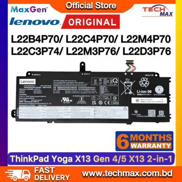 Original Lenovo L22C4P70 L22C3P74 Battery for ThinkPad X13 Gen 4 21J3 21J4 X13 Yoga Gen 4 X13 Gen 5 Laptop Battery