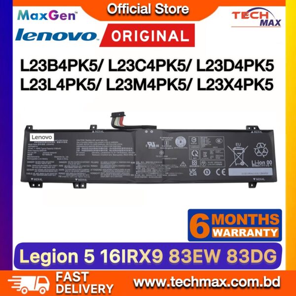 Original Lenovo L23C4PK5 L23M4PK5 Battery for Legion 5 16IRX9 Y7000P IRX9 R7000P 2024 Laptop Battery