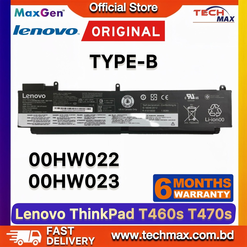 Original Lenovo 00HW022, 00HW023 Battery For Lenovo ThinkPad T460s, (Type-20F9, 20FA), ThinkPad T470s (Type-20HF, 20HG) Series, 00HW036, 00HW037, SB10F46460, SB10F46461, SB10F46474, SB10F46475 Laptop Battery 1 Original Lenovo 00HW022 00HW023 Battery for ThinkPad T460s 20F9 20FA T470s 20HF 20HG Laptop Battery