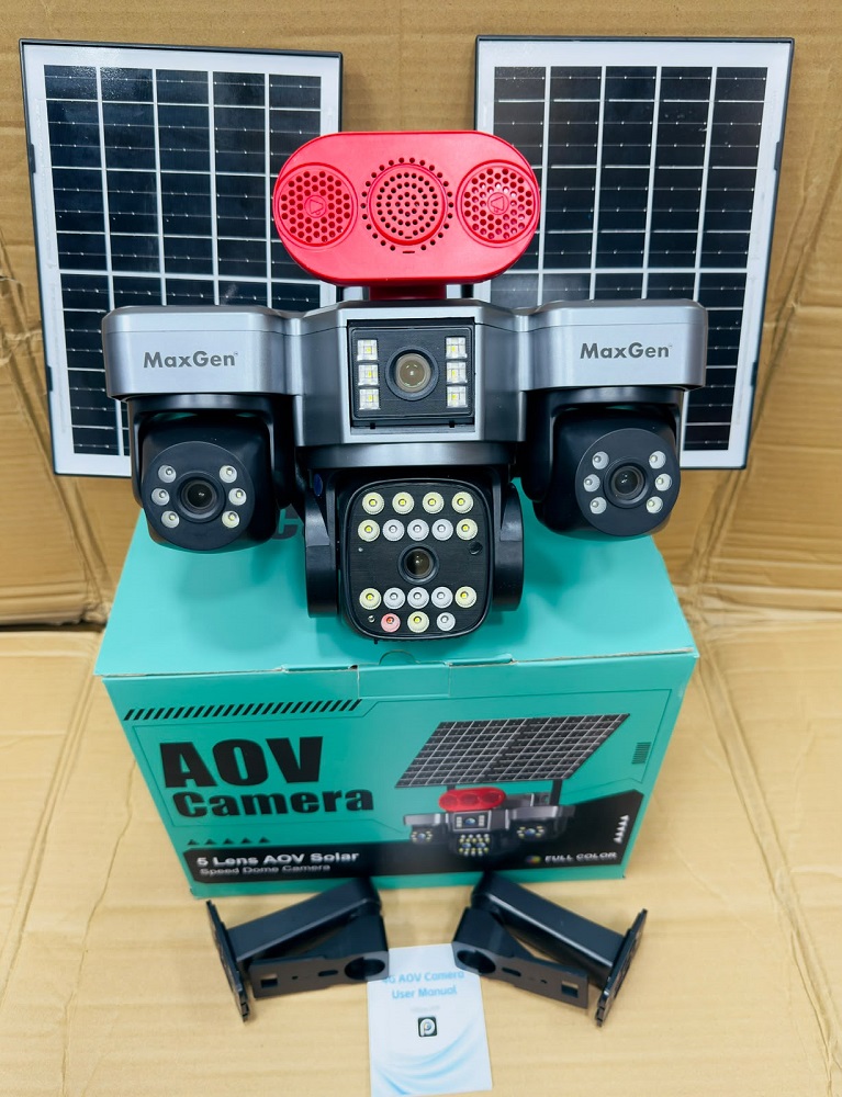 MaxGen HiEasy 3PTZ AOV 4K Ultra HD Four Lens Sim-Supported Solar Battery Backup 16000mAh PTZ IP Camera Outdoors IP66 Waterproof, Color Night Vision, Two-Way Audio, AI Human Detection, Auto Tracking, 360-Degree Robotic PTZ CCTV Camera 3 MaxGen HiEasy 3PTZ AOV 4K Four Lens Solar PTZ IP Camera