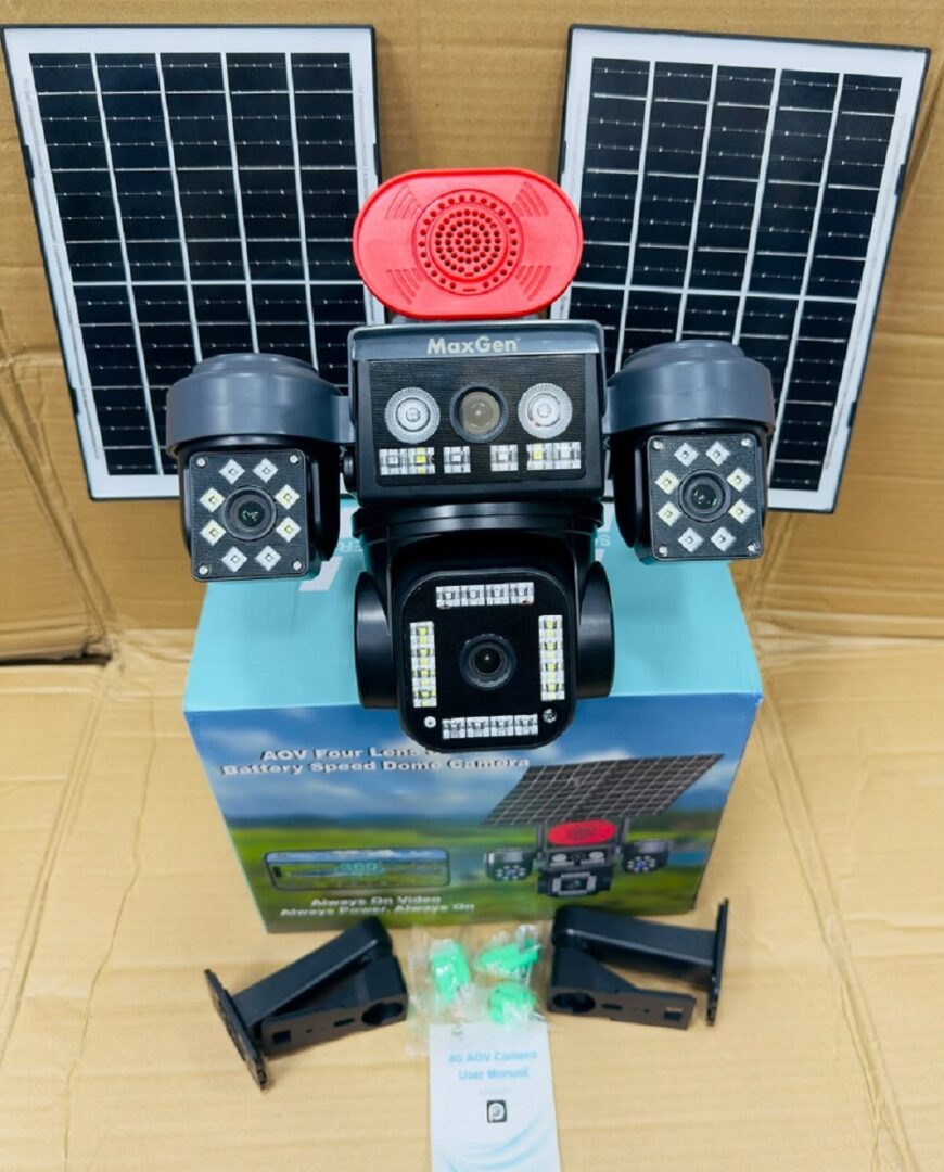 MaxGen HiEasy 1PTZ AOV 4K Ultra HD Four Lens Sim-Supported Solar Battery Backup 16000mAh PTZ IP Camera Outdoors IP66 Waterproof, Color Night Vision, Two-Way Audio, AI Human Detection, Auto Tracking, 360-Degree Robotic PTZ CCTV Camera 2 MaxGen HiEasy AOV 4K Four Lens Solar PTZ IP Camera